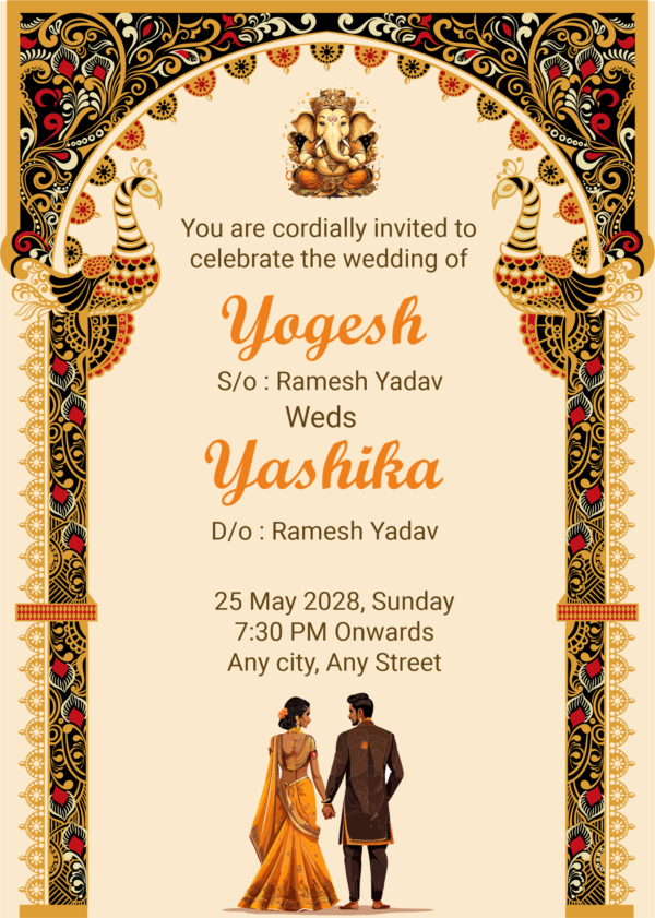Hindu wedding invitation 1