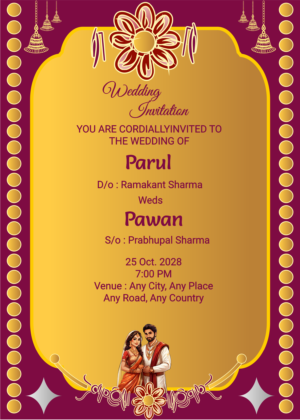 Hindu wedding invitation online design.