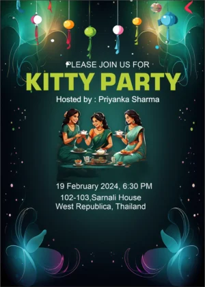 Kitty party invitation card design/