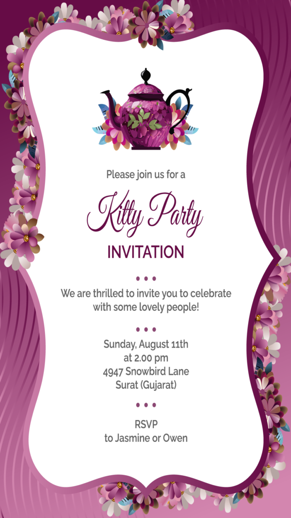 Make kitty party invitation design, create online