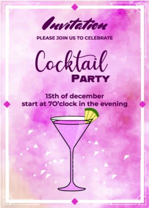 Online cocktail party invitation card design, create online