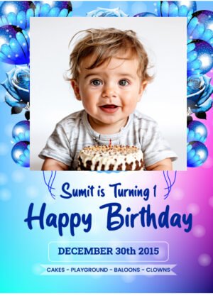 Birthday Invitation card with photo, make photo birthday card online
