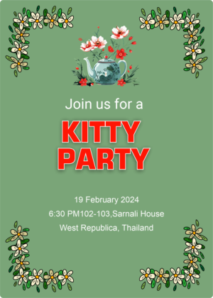 Digital Kitty Party Invitation.
