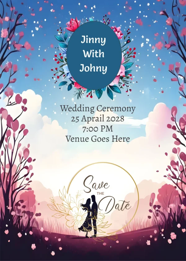 Free save the date wedding invitation. beautiful card design.
