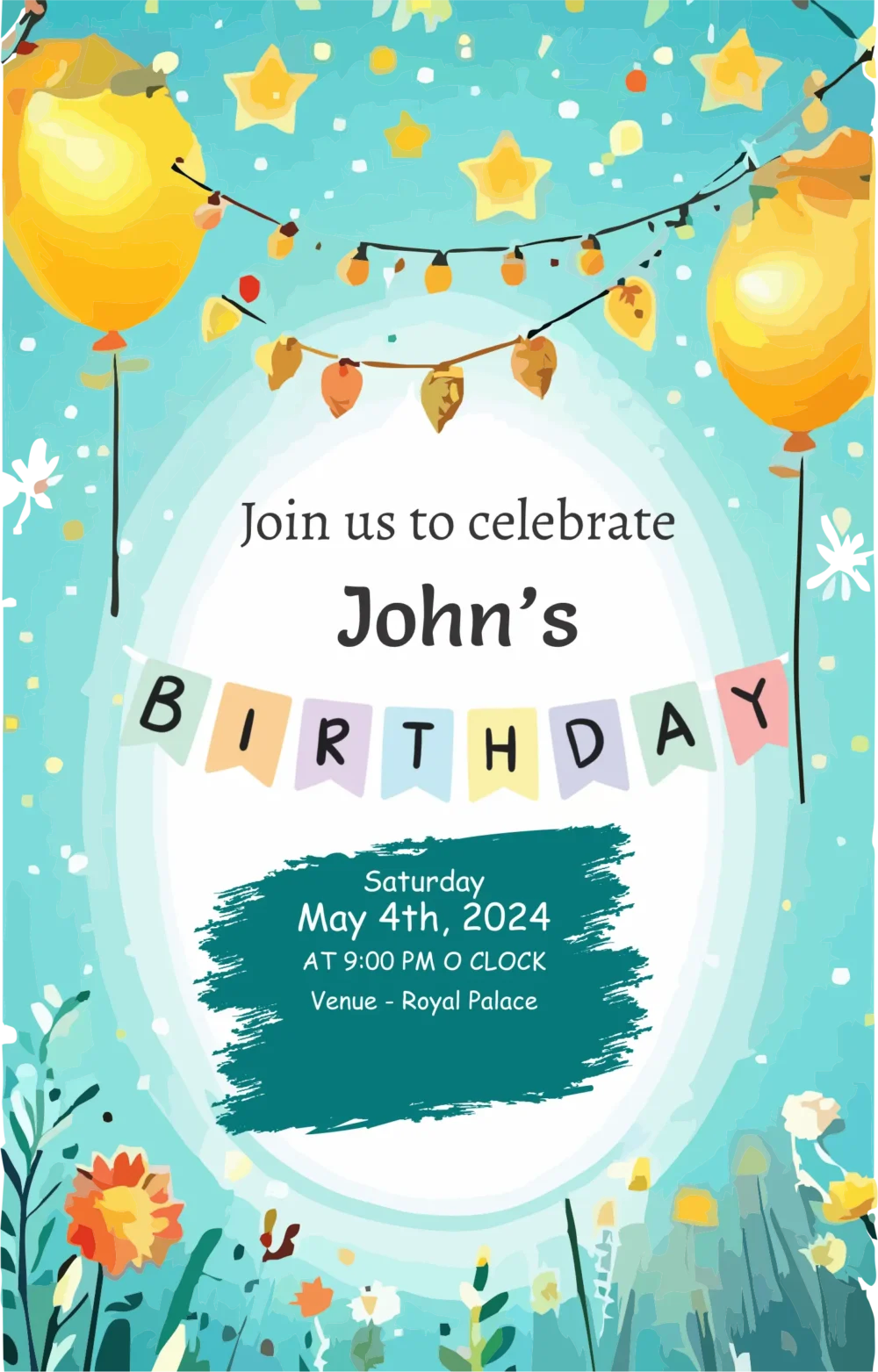 birthday invitation pdf, beautiful birthday invitation pdf design