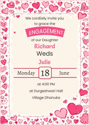 Engagement Invitation Template. online editable.