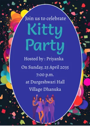 Design a kitty party invitation card online