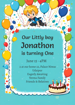 Printable first birthday invitation.