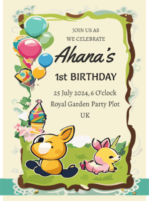 First Birthday Party Invitation Card