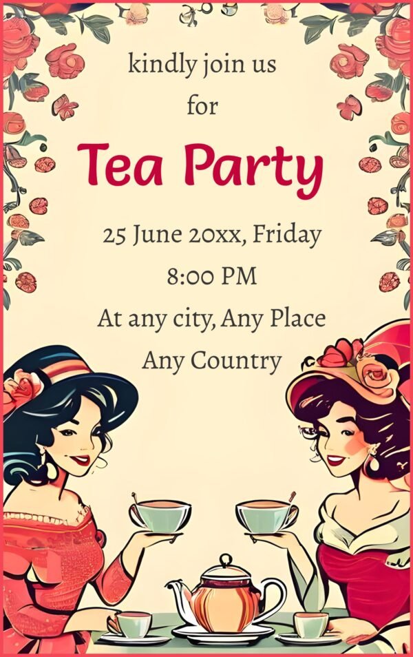 Make Tea Party Invitation Card Online