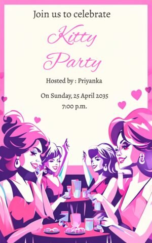 Kitty Party E Invitation Create online using this ladies enjoying party image template