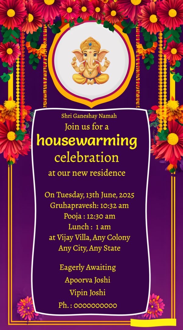 House warming invitation