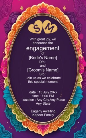 Engagement Invitation Card With Name Editing Online Free without watrmark.