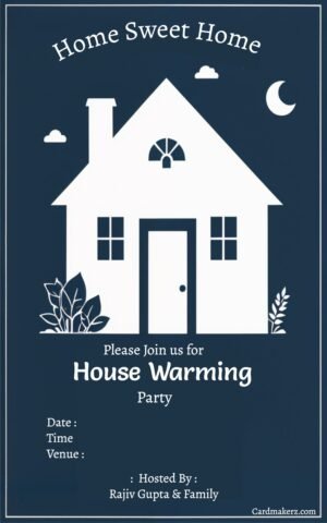 Housewarming Invitation with house photo template