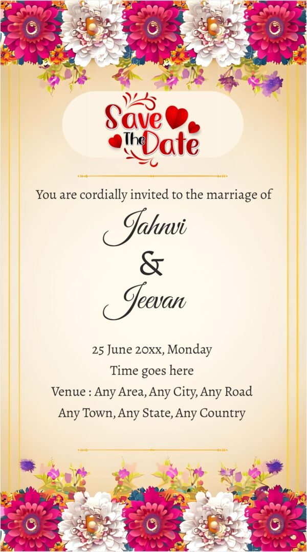 Best adorable save the date wedding invitation card.