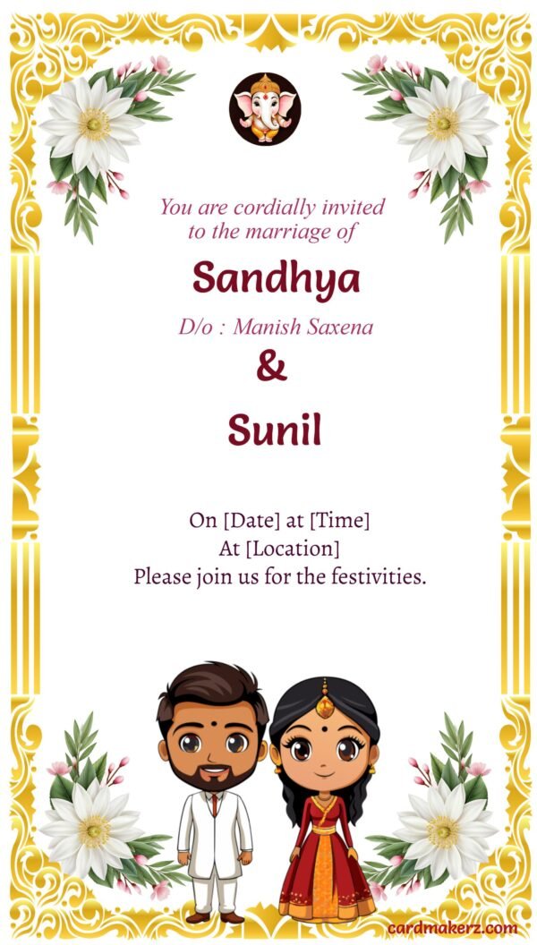 Wedding Invitation Card Template, beautifully crafted