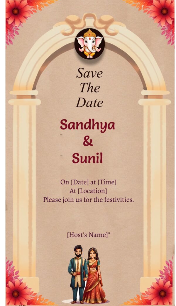 Beautiful wedding save the date invitation.