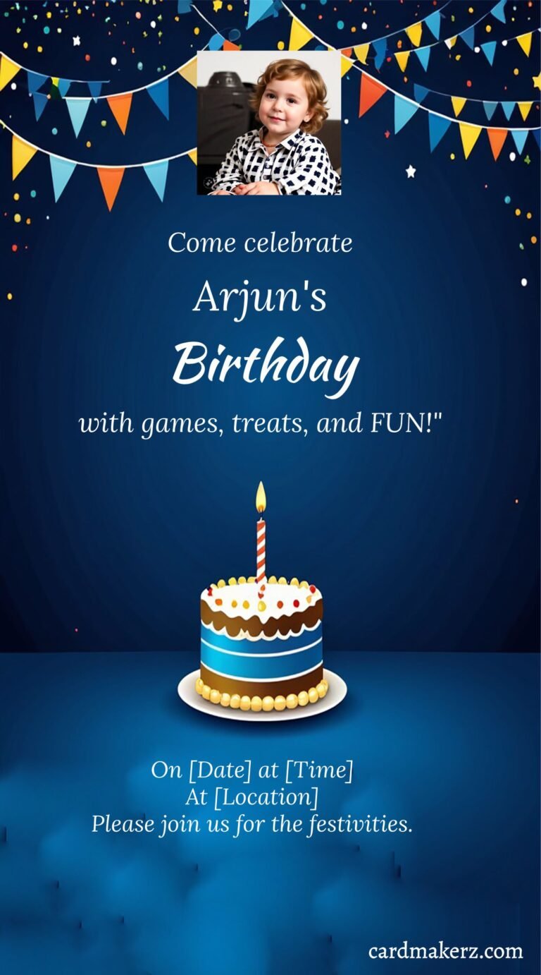 Blue Birthday Invites Online Cardmakerz Com