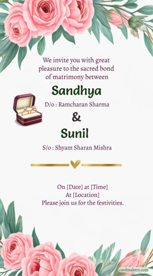 Engagement Card For Whatsapp, Create online