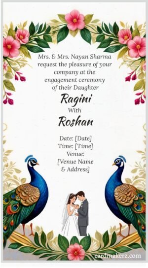 Engagement Invitation Card For Whatsapp.