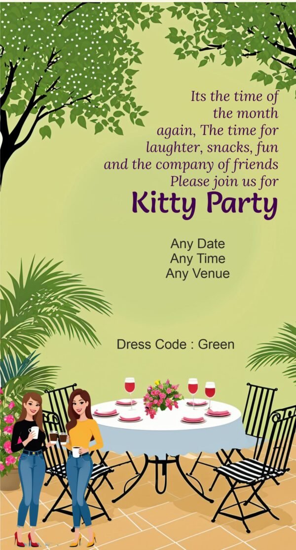 Garden Themed Kitty Party Inviation