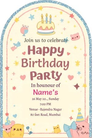 birthday invitation card for whatsapp template.