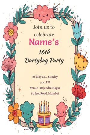 build your own sweet sixteen birthday card