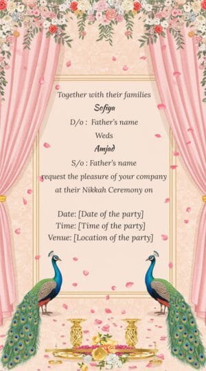 Custom wedding invitation template, online editable