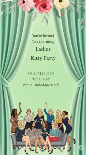 Kitty Party Invitation Design.
