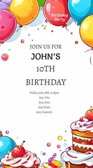 Online Free Children Birthday Invitation